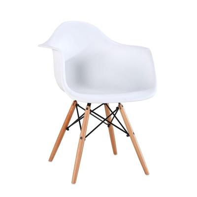 China Contemporary Free Sample Best Price Armchair Dining And Cafe Chair With Wood Legs for sale