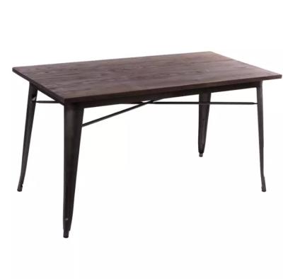 China Contemporary Hot Selling Cheap Long Vintage Wooden Top Metal Legs Italian Dining Table For Sale for sale