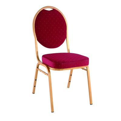 China Hotel Chair Classic elegant hotel restaurant stackable red fabric dining chair for sale