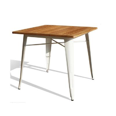 China Contemporary Wholesale Cheap Classic Metal Solid Wood Top Dining Tables For Sale for sale