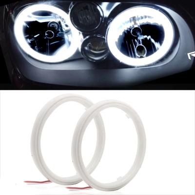 China Cotton Light COB Led Angel Eyes Car Headlight 80MM 90MM 100M 520 Aperture 70MM Fog Lamp COB Headlight RED BLUE 12-18V 60MM for sale