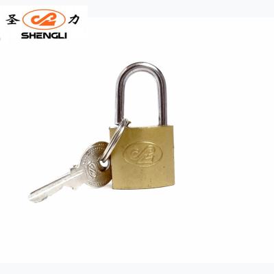 China Wholesale Cheap Solid 20mm Bow Shape Anti-rust Body Lock Iron Brass Imitation Padlock With Normal Keys for sale