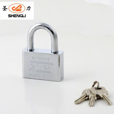 China Factory Wholesale Pujiang Security Iron Chrome Plated Heavy Duty Iron Padlock With Atomic Keys for sale