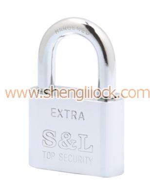 China Cheap Steel Chrome Plated Round Corner Vane Iron Padlock for sale