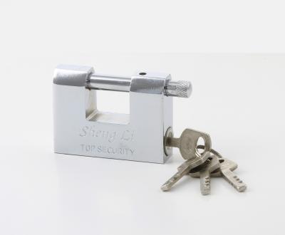 China Iron Lock Body Chrome Plated Hardened Solid Steel Rectangular Iron Padlock Padlock for sale