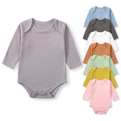 China Cozy Delicate Jacquard Fabric Wrap Collar Baby Clothes Rompe Baby Rompe Top Long Snap Button Infant Overalls for sale