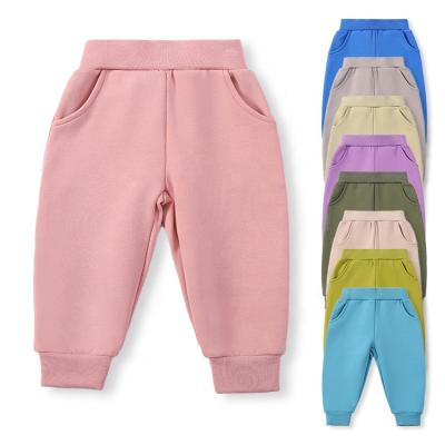 China Custom Kids Organic Casual Baby Pants Anti-pilling Cotton Unisex Children Sweater Long Pants Pants Preschool Children's Sports Trousers for sale