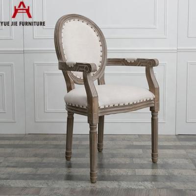 China Solid Wood Louis Wedding Armrest Chair for sale