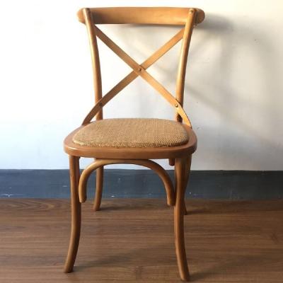 China Wooden Natural Cross Birch Color Solid Wood Back Chair for sale