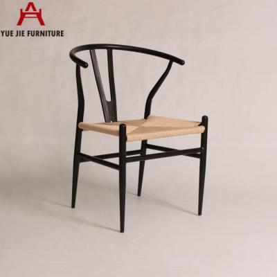 China European Modern Living Furntiure Metal Materials Rattan Seat Y Chair for sale