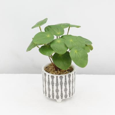 China Minimalist New Fashion Artificial Decorative Green Leaves Artificial Plants Bonsai Trees for sale