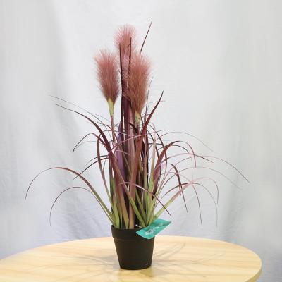 China Wholesale Living Room Onion Grass Purple Onion Artificial Grass For 3 Head Reed for sale