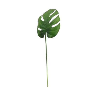 China Hot Selling Minimalist Fake Realistic Plastic Small Size Dark Green Real Touch Spring Leaf for sale