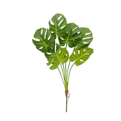 China 2021 latest design minimalist real touch monstera leaf high quality wholesale price 7 head bouquet for sale