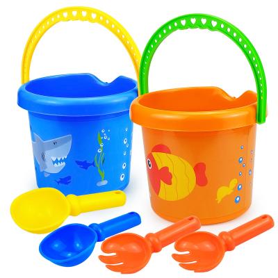 China YongnKids Children Outdoor Play Colorful Summer Sand Bucket Plastic Beach Toy With A Shovel Sandbeach Toy for sale