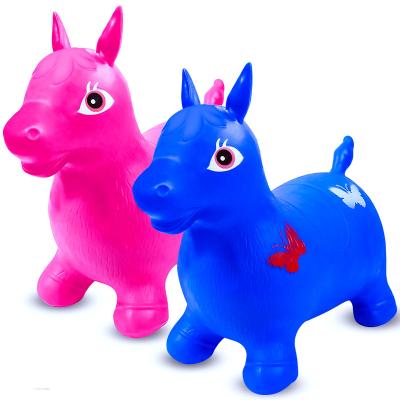 China Ride On Toy Wholesale PVC Plastic Children Riding Toy Realistic Toy Horses Jumping Horse Inflatable Jumping Horse Animal for sale