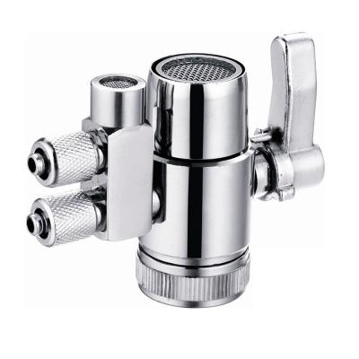 China General Polished Chrome 1/4 Locking Nut Double Tube Diverter Shower Water Diverter Valve Shower Head Filter Water Diverter Valve for sale