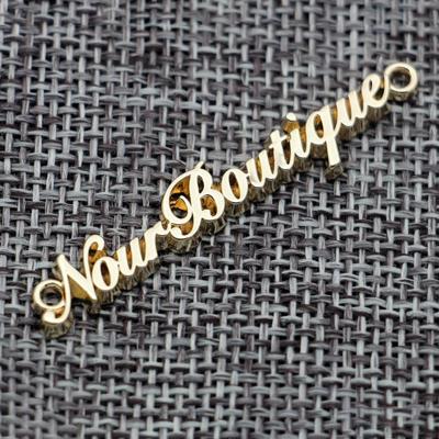 China Newest Design Brand Garment Viable Custom Metal Apparel Decorative Bag Metal Tag Label Metal Logo Plate for sale