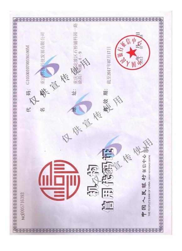 Bank credit code and tax registration certificate - Chongqing Linde Technology Development Co., Ltd.