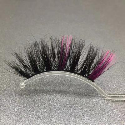 China 25mm Colored False Mink Lashes Full Colored Mink Eyelashes 25mm Colored Mink Lashes Waterproof Fluffy Mink Colored Mink Eyelashes for sale