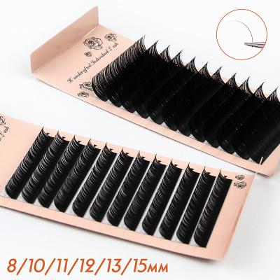 China Lash Supplies Private Label Custom Waterproof Logo 8mm 10mm D Loop Pre Made Synthetic Hair Pre Made Full Volume Eyelash Extensions for sale