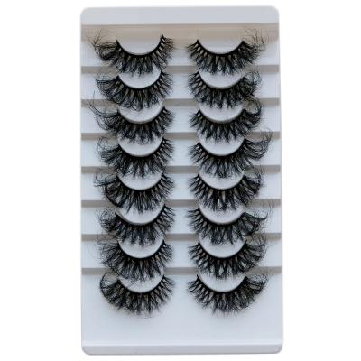 China 4D Waterproof Waterproof 8 Pairs Lash Book Hot Full Faux Mink Eyelashes Full Strip Lashes Long Dramatic 3D Mink Strip Eyelashes Sale for sale