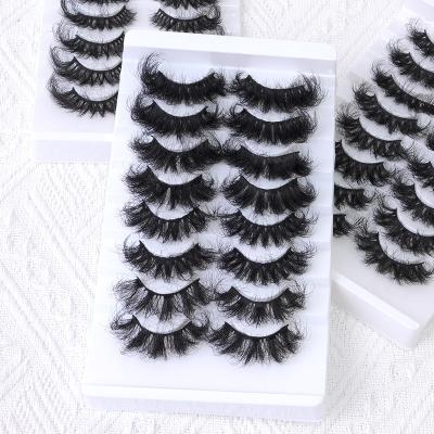 China Waterproof Create Her Brand Custom Qingdao Logo 8 Pairs Lash Book 18mm-25mm Mink Lashes Wholesale False Eyelashes Fluffy for sale