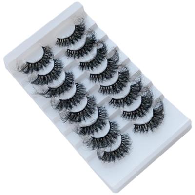 China Wholesale Custom Waterproof Fake EyelashesLashes Packing Your Own Logo 25mm 8 Pairs 3D Silk Lashes Classic Full Silk Natural Band for sale