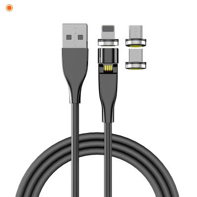 China Retractable 3 In 1 Hot Sale Free Sample 3 In 1 540 Rotate USB Magnetic Fast Charging Cable 5A Magnetic Cable For iPhone Samsung for sale