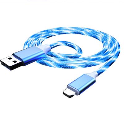 China LIUGUANG Low Minimum Single Line Customized Cable Data Cable LED1M Luminous Car Charging Cable For Apple for sale