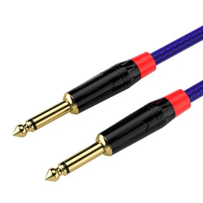 China Low noise extension 6.35mm stereo auxiliary male to aux cable. Male Jack 6.5mm Guitar Speaker Audio for sale