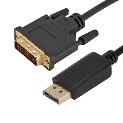 China Plug and Play Displayport Male to Male Dvi 24+1 Audio Video Cable 1.8m Converter DP to Dvi HDTV Adapter DP to Dvi Cable for 1080P for sale