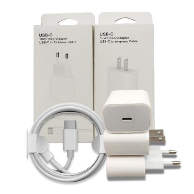 China Cellphone EU US UK Cell Phone 2 in 1 Charger 18w and 20w i Phone with Cable Palladium Type C Usb Fast Charging Set For Apple Iphone 12 for sale