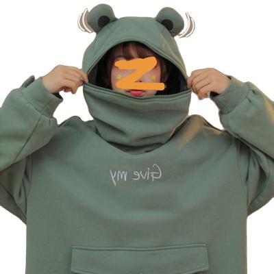 China 2020 Plus Size Frog Pocket Pullover Coat Cute Women And Men Hoodies Anti-Shrink Sweatshirt for sale