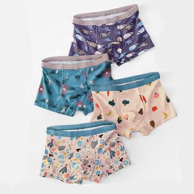 China New Antibacterial Cotton Children Underwear Cartoon Printing 4 Pack Boys Boxer for sale