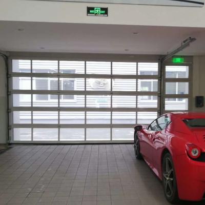 China Modern Modern 4S Shop Aluminum Alloy Frosted Glass Garage Door Price for sale