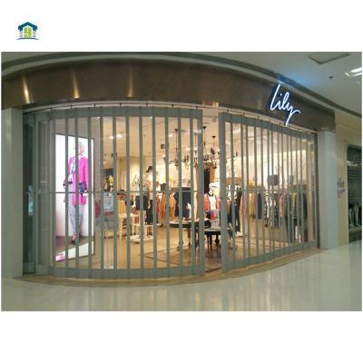 China Bulletproof Polycarbonate Crystal Sliding Folding Front Doors Automatic Clear Commercial Store for sale