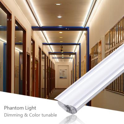 China Decorative Residential Ceiling 12W Lamp 2Ft 4Ft 1.2M Surface Mounted CCT Adjustable Decoration Batten Dimmable Linkable Led Tube Light For Office Corridor for sale