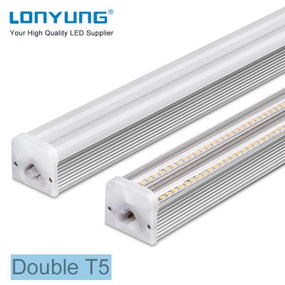 China Supermarket China Supplier 4Ft 1200MM 40W 4500 Lumens Dimmable Raw Material Dual Linkable T5 Regular Array Integrated Led Tube Shop Light for sale