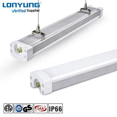 China Subway Garage IP66 130Lm/w 40W 4Ft 120cm 60W LED Vapor Tight Fixture Led Tri-Proof Light Waterproof Led For Garage Parking Lot Car Wash for sale