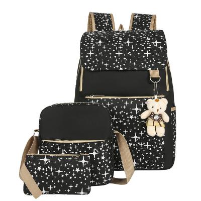 China 3pcs set 2021 new design 3pcs set collage bags for girlshot sell bag one back school good quality sublimation bag for sale