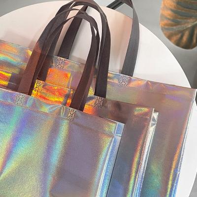 China Wholesale Price Storage Custom Printed Gold Metallic Recycle Reusable PP Laminated Tote Shopping Bags Non Woven Non Woven Shopping Bag for sale