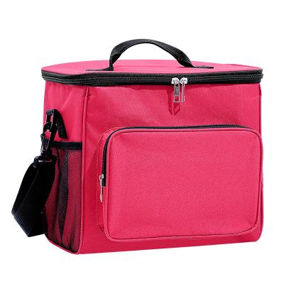 China Waterproof Portable Lunch Bag Reusable Oxford Polyester Thermal Insulated Cooler Bag for sale