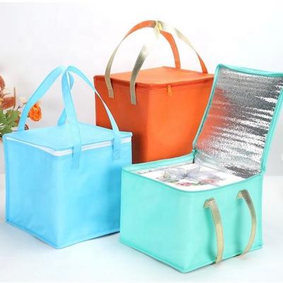 China Waterproof Custom Printed Large Portable Insulated Tote Bag Thermal Lunch Cooler Bag for sale