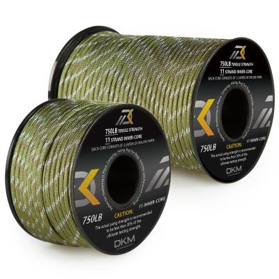 China Multifunctional wholesale paracord 550 3 core 7/11 strands 4mm paracord 550lb green nylon paracord for camping and DIY for sale