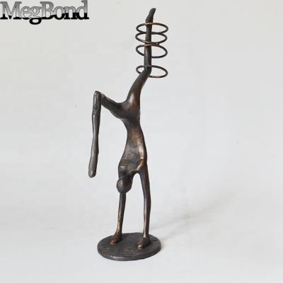 China Europe Cast Iron Female Gymnast 3D Statue For Home Decor for sale