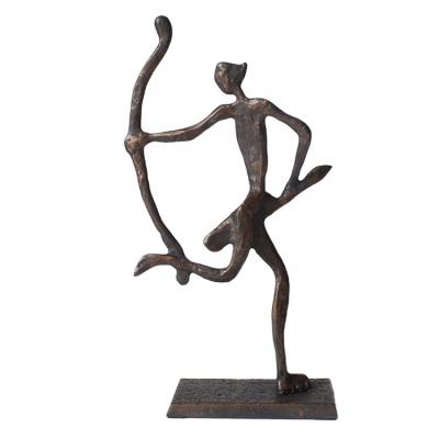 China Modern Abstract Bronze Sculpture Europe Metal Antique Archery Statue Decor for Garden and Home Decor for sale