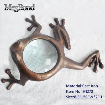 China Europe Cast Iron Frog Reading Magnifier For Table for sale