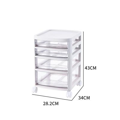 China Modern Plastic drawer cabinet with wheel rectangle Living Room Side Table for sale