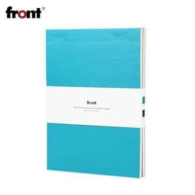 China Hotselling Wholesale Custom Performated 2021 Front A5 Notepad PU Leather Lined Blank Grid School Student Notepad for sale